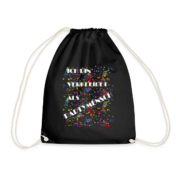 dressed as a party man t-shirt white - Drawstring Bag - black - Front