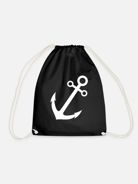 Anker - anchor - Turnbeutel - Schwarz