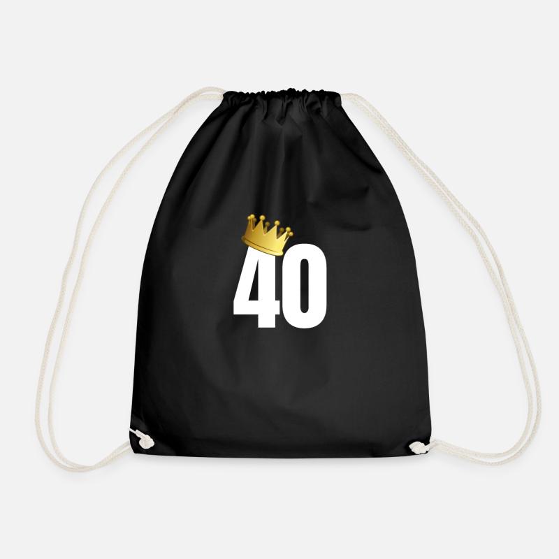 40 Geburtstag Geschenk Zahl Nummer Krone König - Turnbeutel - Schwarz