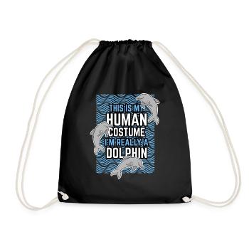 Idée cadeau dauphin - Sac de sport léger - noir - Devant