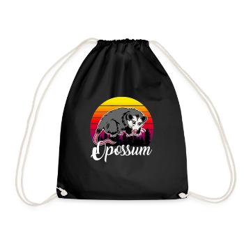 Opossum - Drawstring Bag - black - Front
