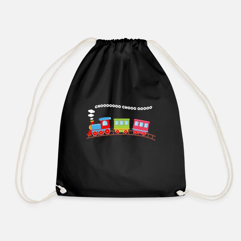 Railway Train Train Train Driver Locomotive - Drawstring Bag - black