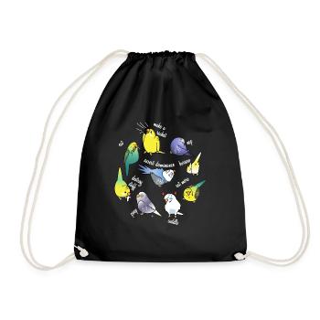 Budgerigar canary parrot - Drawstring Bag - black - Front