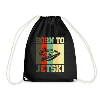 Born to Jetski Jet Ski Gift - Drawstring Bag - black - Front