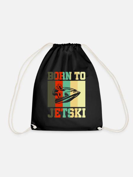Born to Jetski Jet Ski Geschenk - Turnbeutel - Schwarz