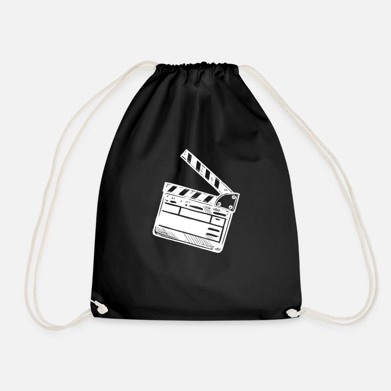 clapperboard - Drawstring Bag - black