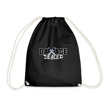 Damage Dealer | MMO Gamer Nerd Raid Loot Geschenk - Turnbeutel - Schwarz - Vorne