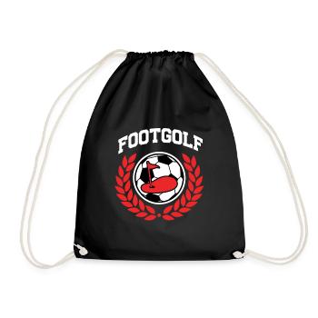 Footgolf Soccergolf Golf Football Trend Hobby Gift - Drawstring Bag - black - Front