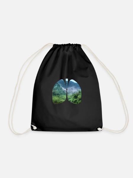 Lungs environment Nature conservation Climate change Sustainability - Drawstring Bag - black