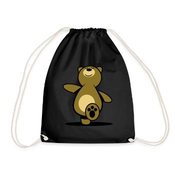 Teddybär wandern gehen - Turnbeutel - Schwarz - Vorne