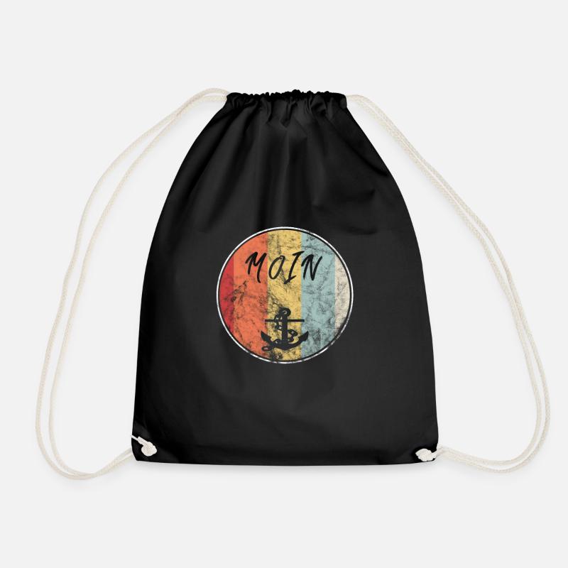 moin anker VINTAGE GRUNGE - Turnbeutel - Schwarz