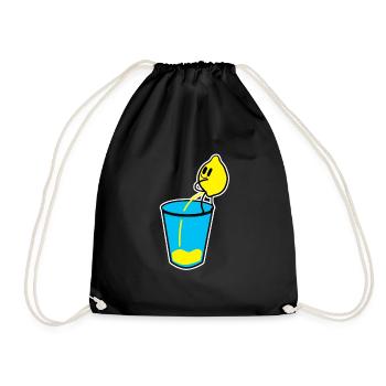 Verre Boisson Citron Fruits Healthyfood Snack Cadeau - Sac de sport léger - noir - Devant