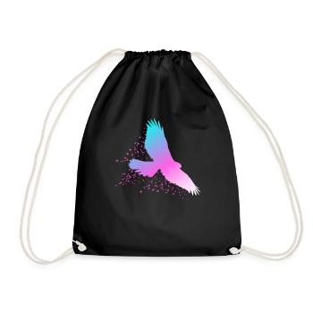 T-shirt faucon coloré et cadeau - Sac de sport léger - noir - Devant