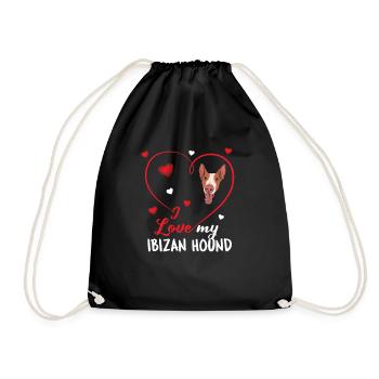 Ibizan Hound Podenco Ibicenco Pharaoh Hound - Drawstring Bag - black - Front