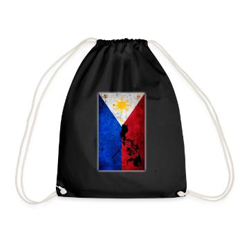 Philippinische Flaggenkarte Pilipinas Tagalog Filipino - Turnbeutel - Schwarz - Vorne