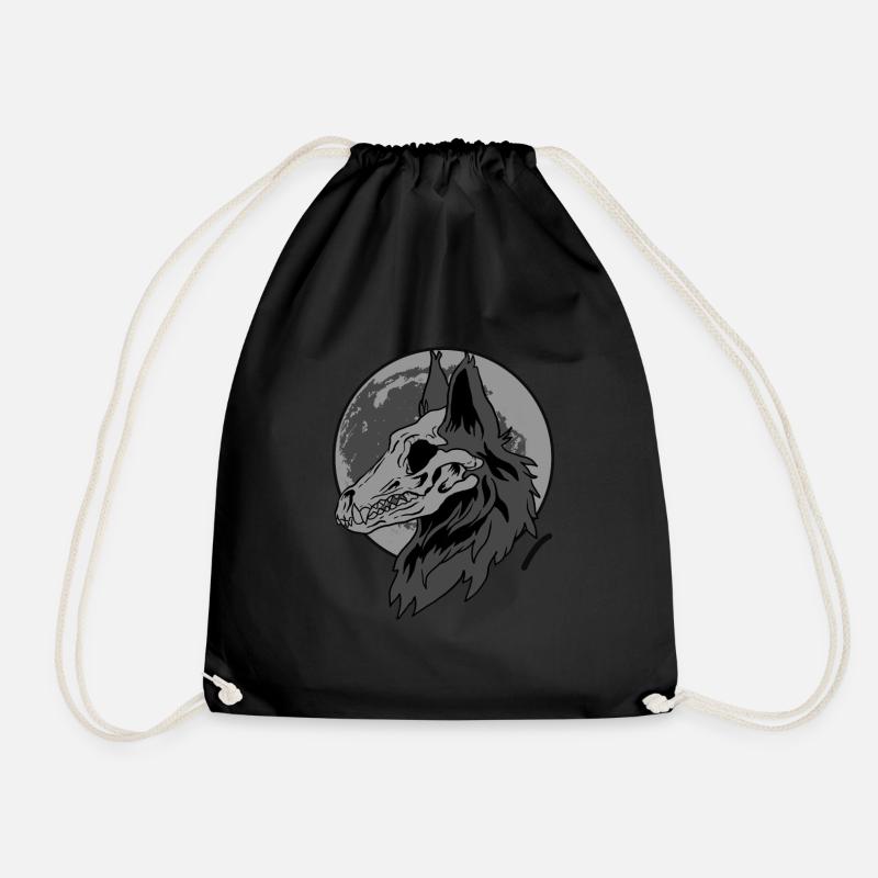 Wolf-Tier-Mond-Hunde verschlingen Säugetier-Tiergeschenk - Turnbeutel - Schwarz