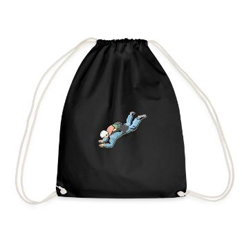 Sky Diving Jumping FreeFalling Parachuting Gift - Drawstring Bag - black - Front