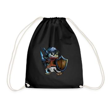 Chevalier pingouin guerrier épée cavalier cavalier cadeau - Sac de sport léger - noir - Devant