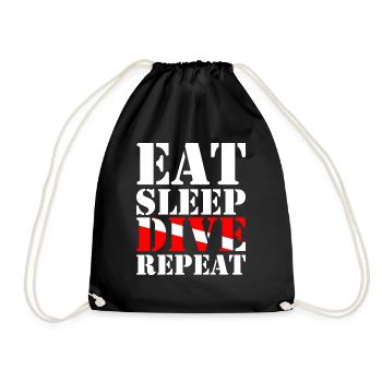Eat Sleep Dive Repeat - Turnbeutel - Schwarz - Vorne