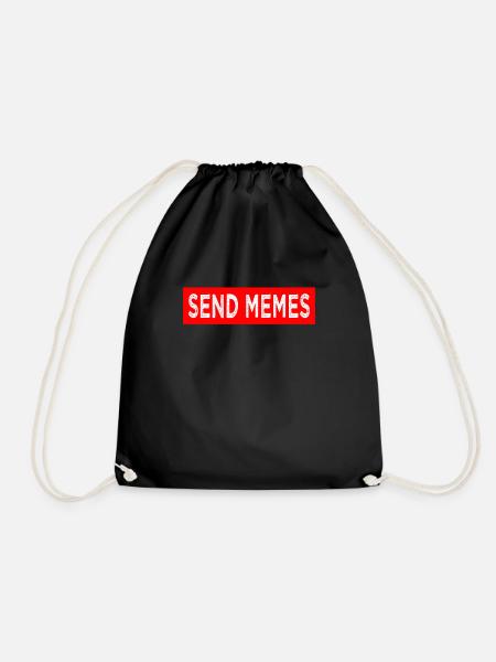 Send Memes - Drawstring Bag - black