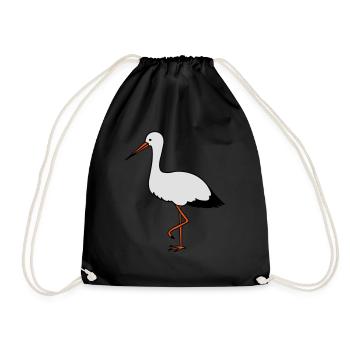 storch - Turnbeutel - Schwarz - Vorne