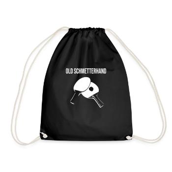 Old Schmetterhand Tischtennis Geschenk - Turnbeutel - Schwarz - Vorne
