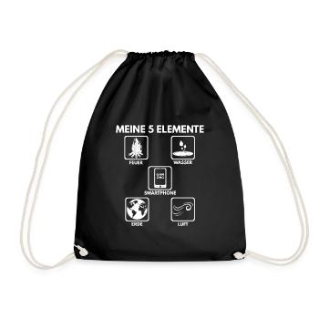 My 5 Elements Fire Water Air Earth Gift - Drawstring Bag - black - Front