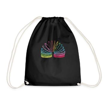 Springfeder 80er Jahre 90er Jahre Retro Vintage - Turnbeutel - Schwarz - Vorne