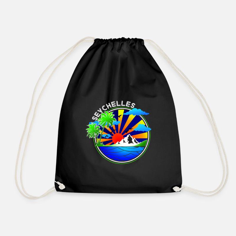 seychelles - Drawstring Bag - black