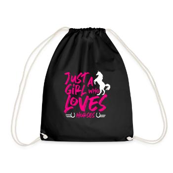 Horse love - Drawstring Bag - black - Front