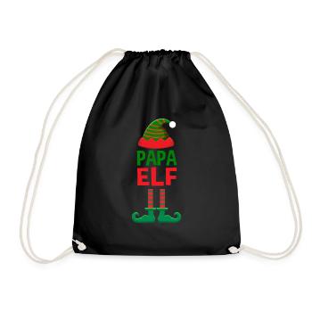 Dad elf family elves partner look Christmas - Drawstring Bag - black - Front