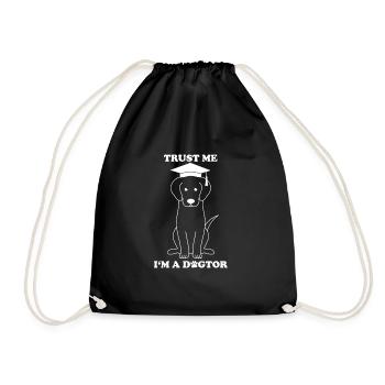 Trust me I‘m a dogtor - Turnbeutel - Schwarz - Vorne