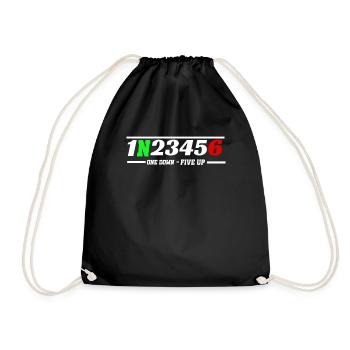 Funny saying Motorcycle gears - Drawstring Bag - black - Front