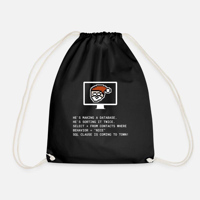 Weihnachten SQL Clause Programmierer IT Geschenk - Turnbeutel - Schwarz