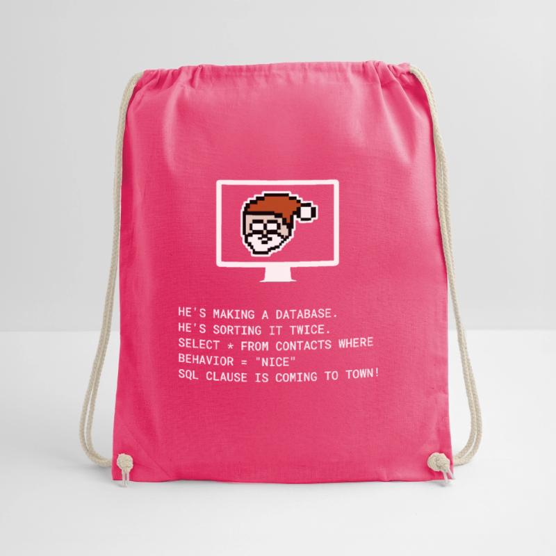 Christmas SQL Clause programmer IT gift Drawstring Bag