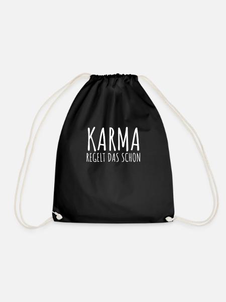 Karma Regelt Das Schon - Turnbeutel - Schwarz