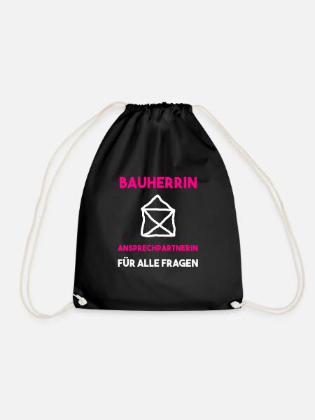 Bauherrinnen & Bauherr Richtfest - Turnbeutel - Schwarz