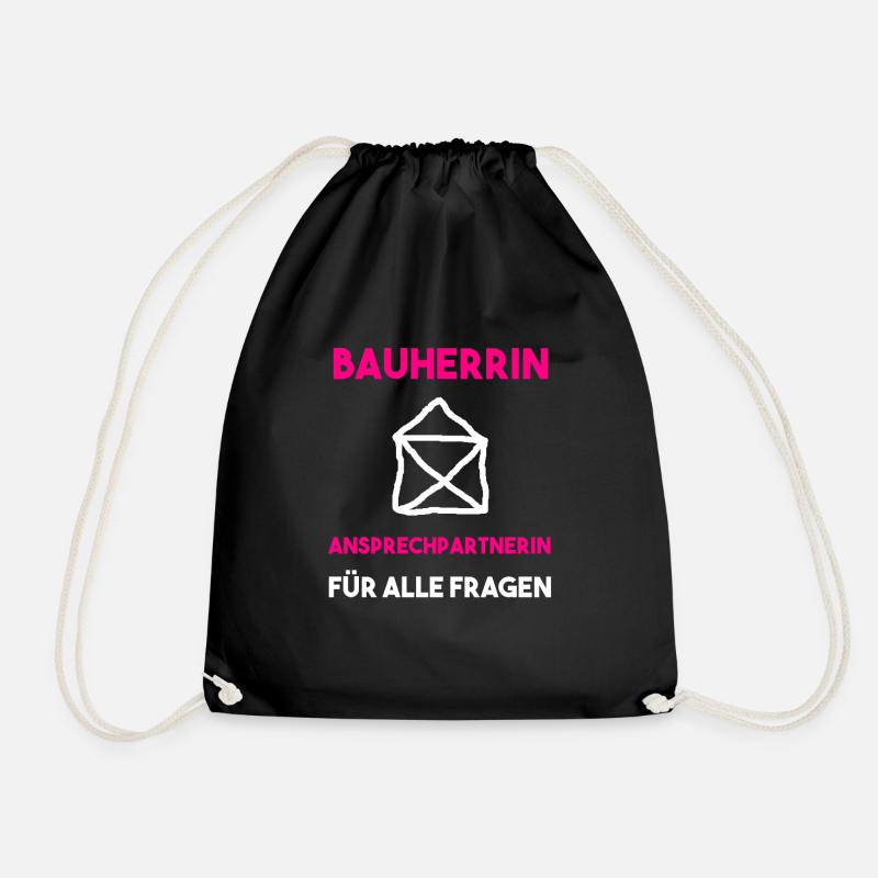 Bauherrinnen & Bauherr Richtfest - Turnbeutel - Schwarz