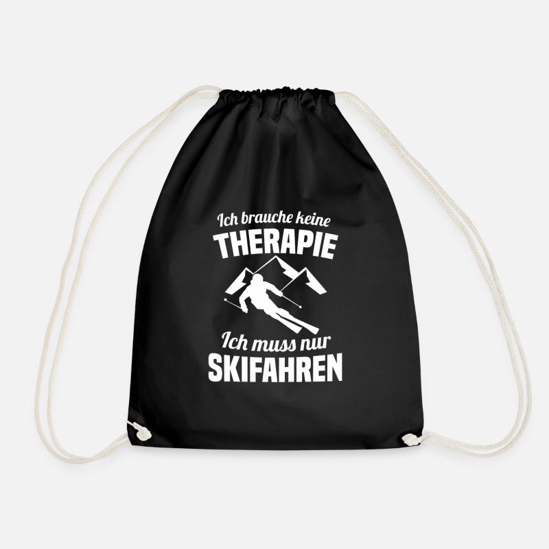 Skifahren Spruch Skifahrer Geschenk - Turnbeutel - Schwarz