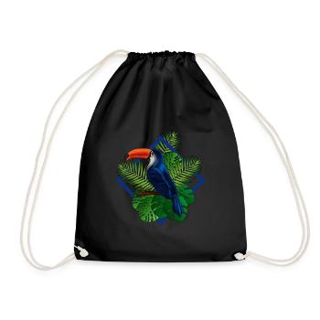 Toucan Tucan Tropical Bird Cool Jungle Animal Gift - Drawstring Bag - black - Front