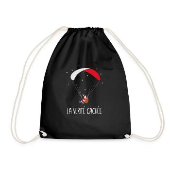 Weihnachtsgleitschirmfliegen-Geschenke - Gleitschirm - Turnbeutel - Schwarz - Vorne