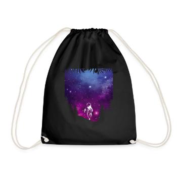 Universe Galaxy Astronaut - Drawstring Bag - black - Front