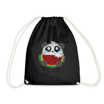 Melon pastèque doux Panda - Sac de sport léger - noir - Devant