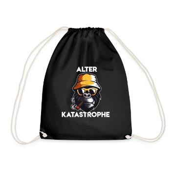 Alter Katastrophe Lustiger Katastrophe Spruch - Turnbeutel - Schwarz - Vorne