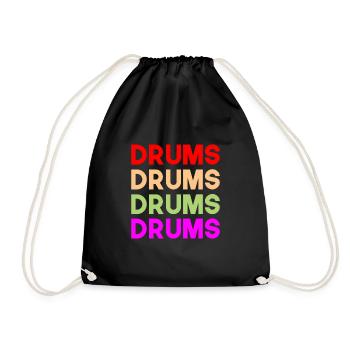 Drums - Drawstring Bag - black - Front