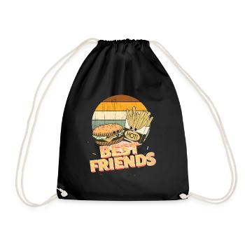frites et burger Meilleurs amis - Sac de sport léger - noir - Devant