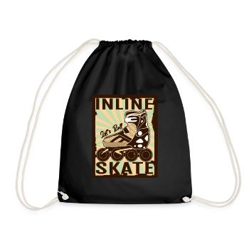 inline skates inlineskater - Drawstring Bag - black - Front