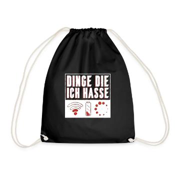 Dinge die ich hasse - Turnbeutel - Schwarz - Vorne