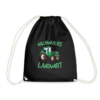 Dorfkind Bauer Kinder Nachwuchs Landwirt Geschenk - Turnbeutel - Schwarz - Vorne