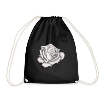 White Rose - White Rose - gift idea for everyone - Drawstring Bag - black - Front